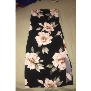 Floral strapless dress
